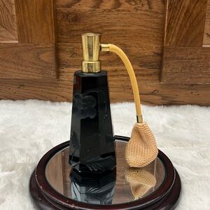 Neo deco black carved glass perfume bottle